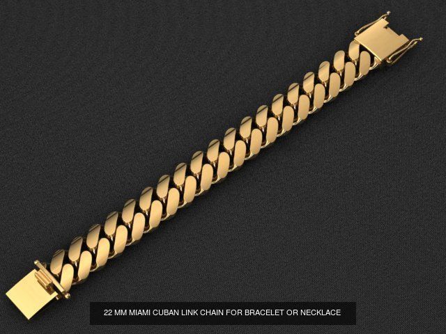 6 BIG SIZE MIAMI CUBAN LINK CHAIN FOR BRACELET OR NECKLACE 3D Model Collection_4