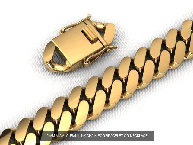 6 BIG SIZE MIAMI CUBAN LINK CHAIN FOR BRACELET OR NECKLACE 3D Model Collection_7