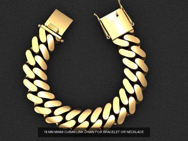 6 BIG SIZE MIAMI CUBAN LINK CHAIN FOR BRACELET OR NECKLACE 3D Model Collection_2