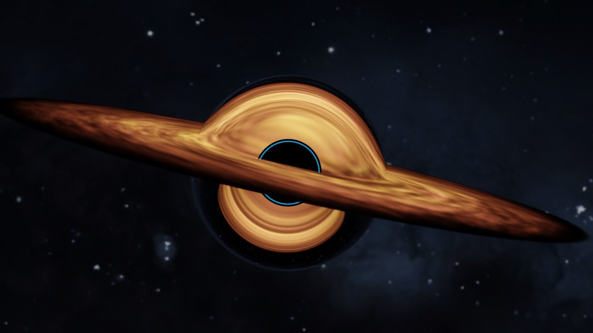 Interstellar Black hole Low-poly 3D model_1