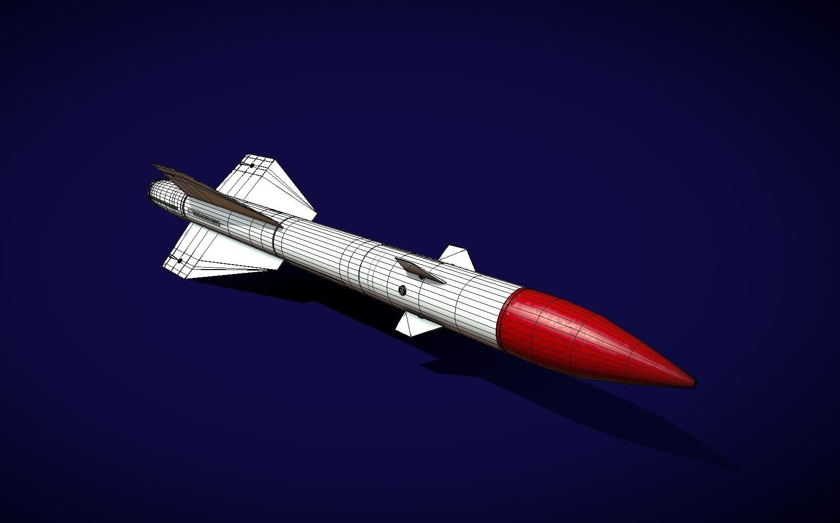 R8RM Missile Low-poly 3D model_6
