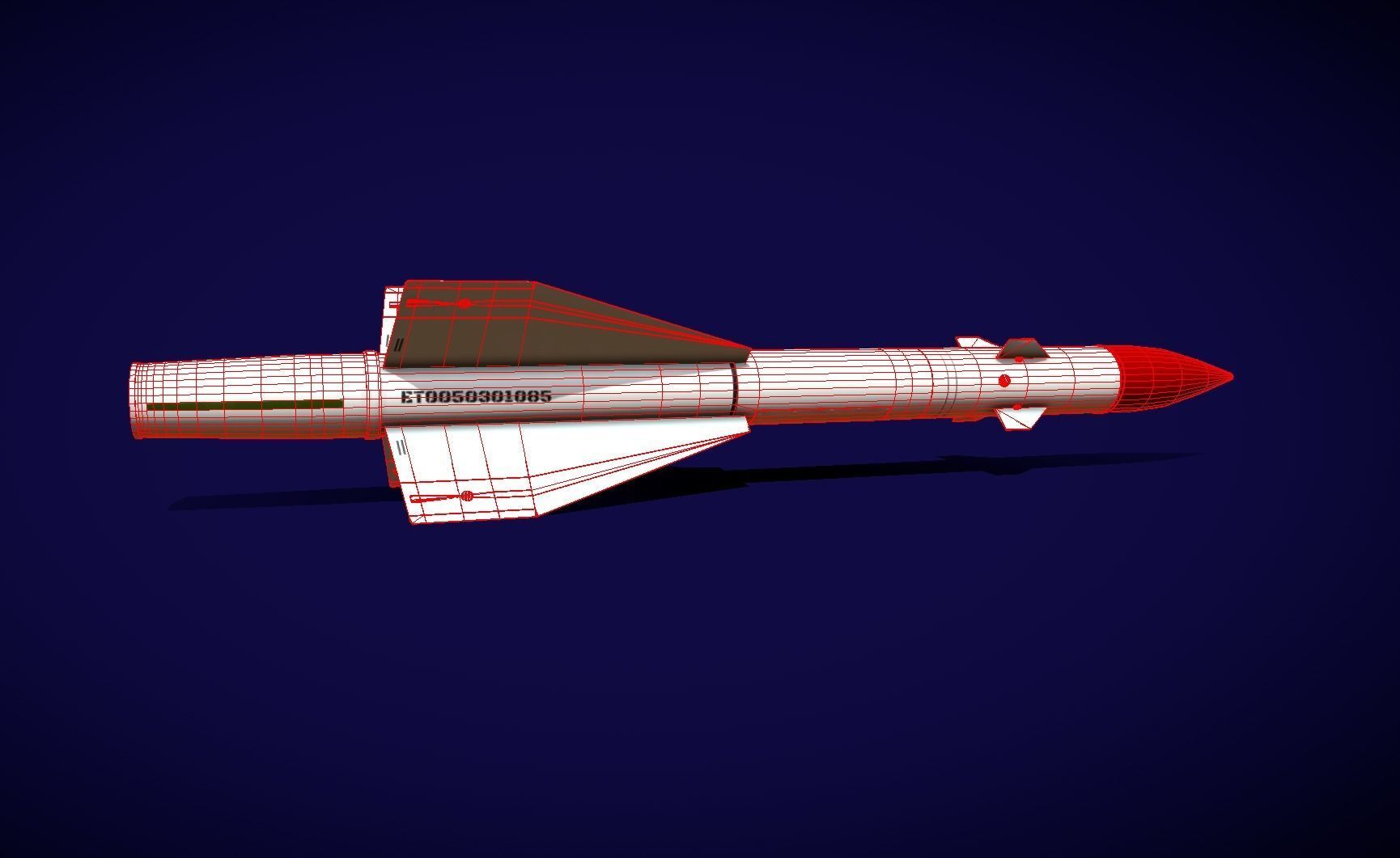 R8RM Missile Low-poly 3D model_15