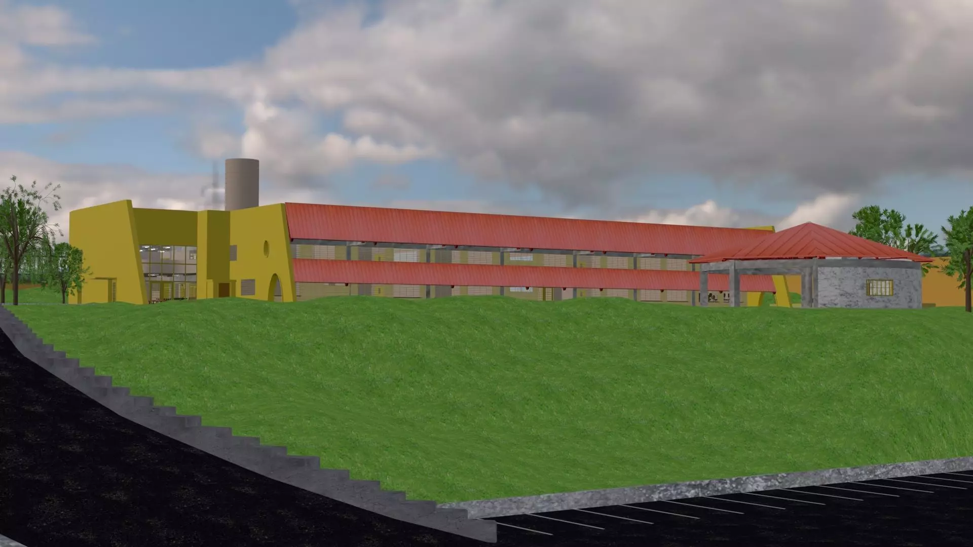 College Building Free 3D model