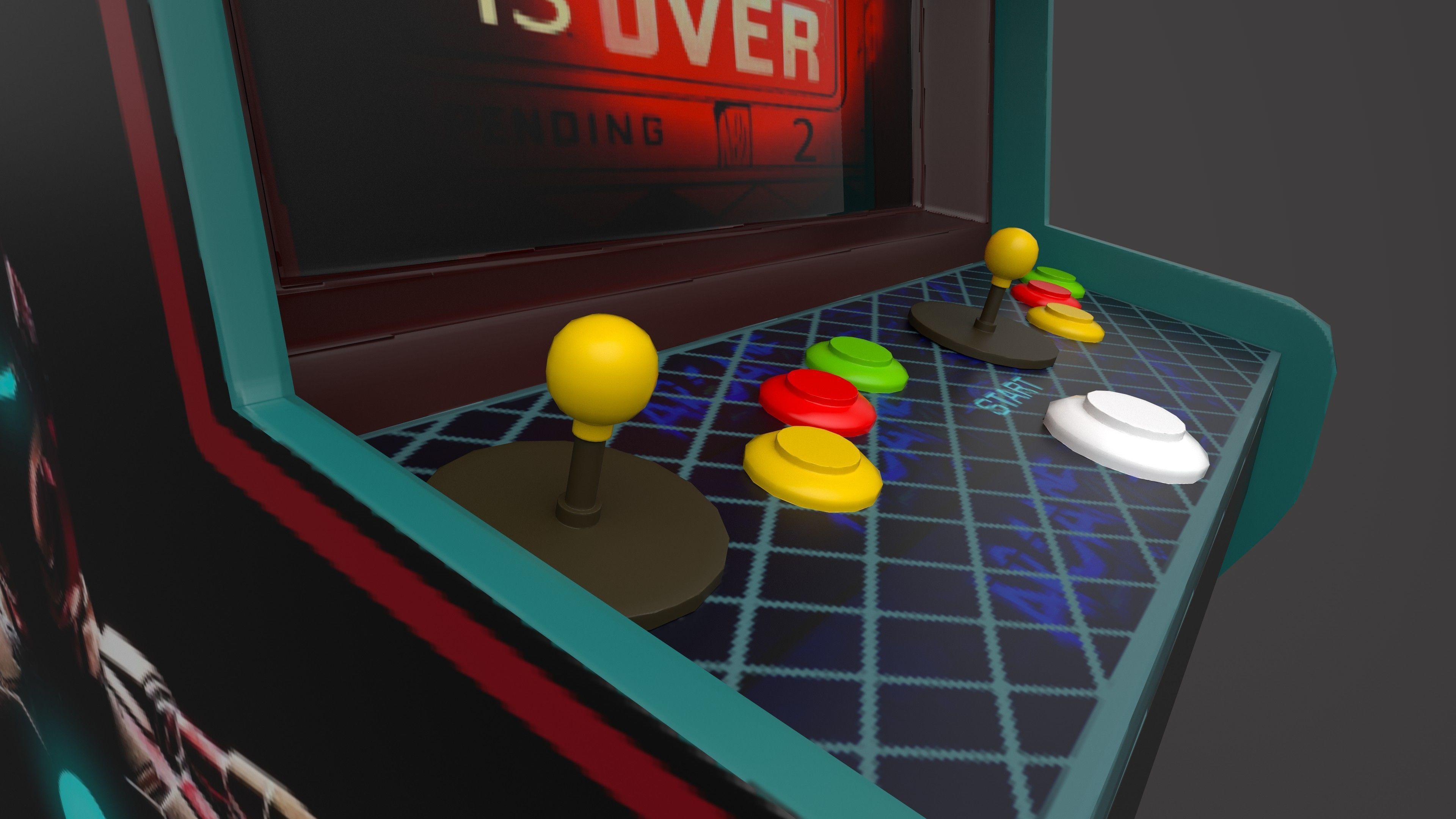 Arcade video game machine Low-poly 3D model_3