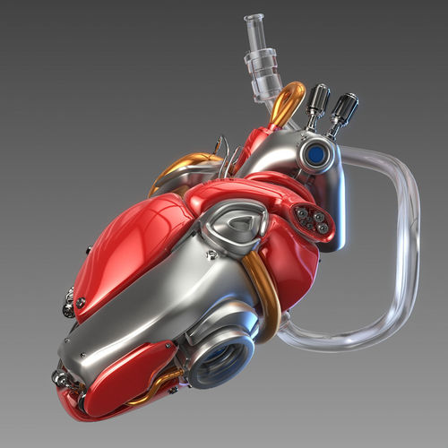 Artificial cyber heart 3D model