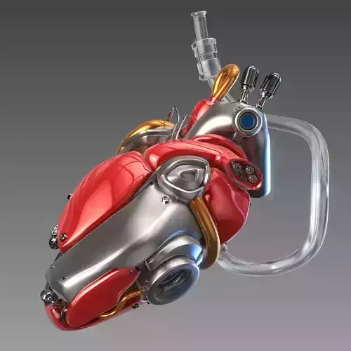 Artificial cyber heart 3D model