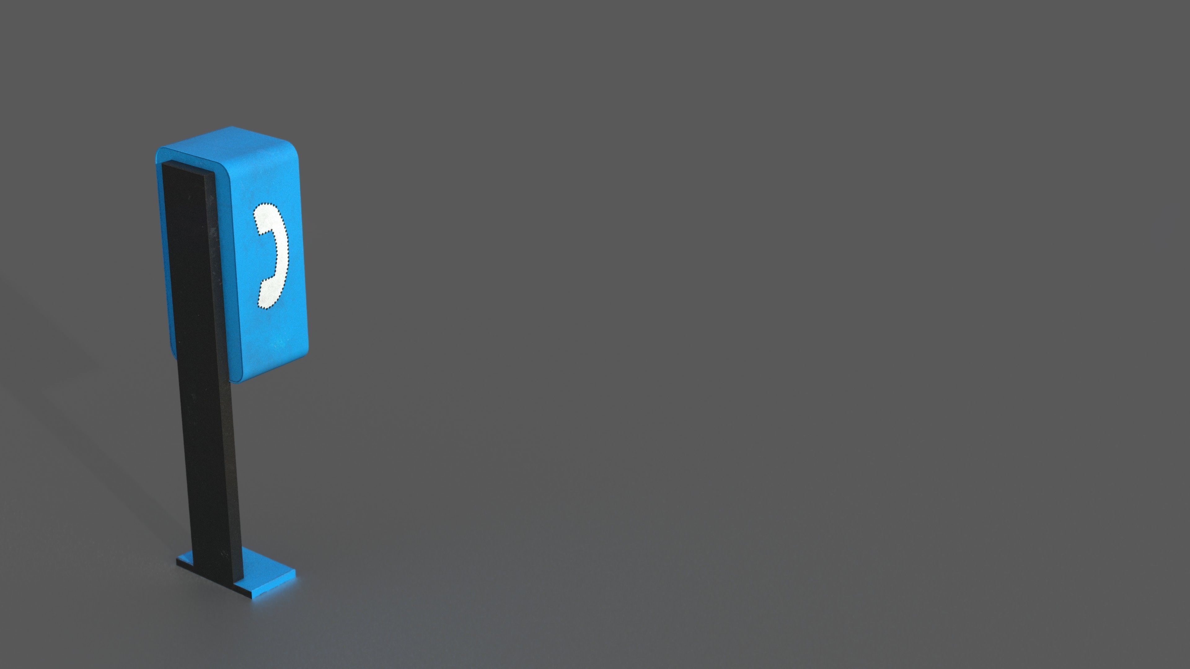 Pay Phone Low-poly 3D model_11