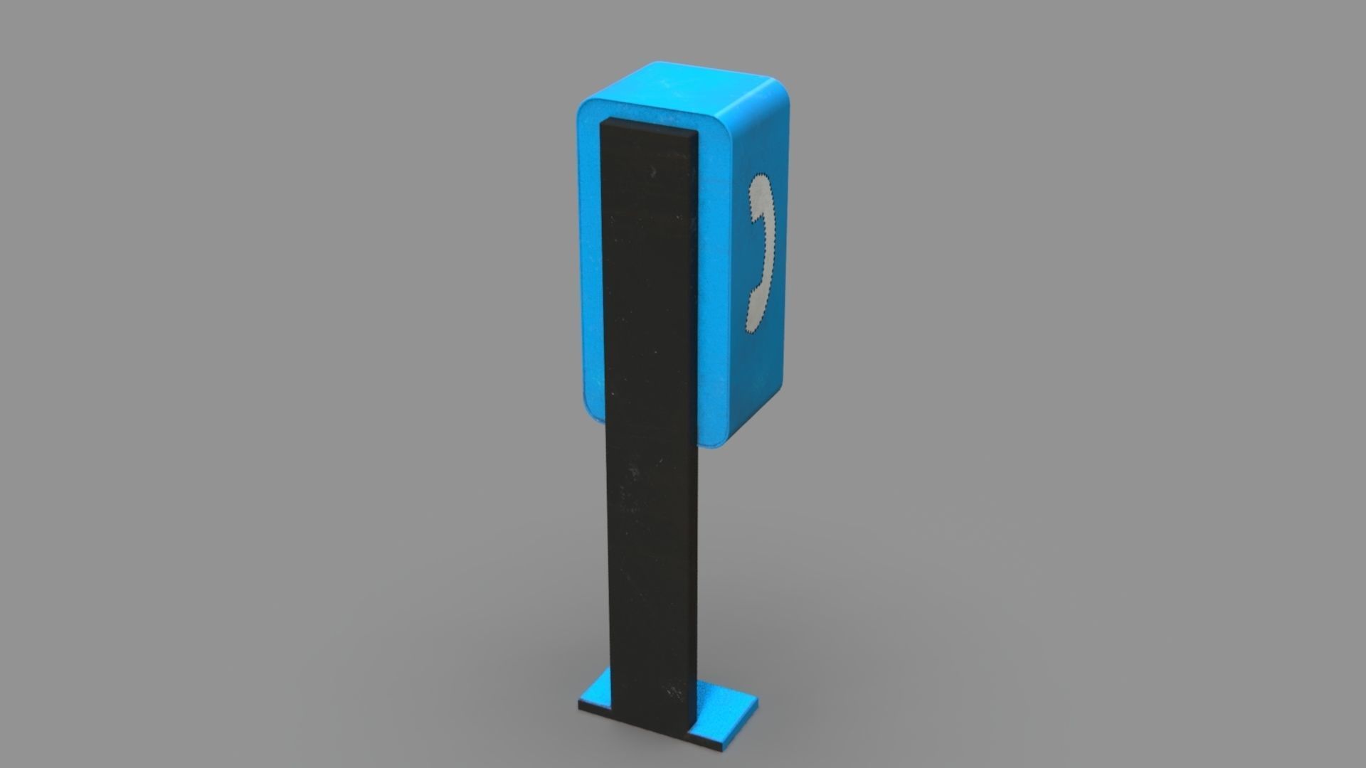 Pay Phone Low-poly 3D model_7