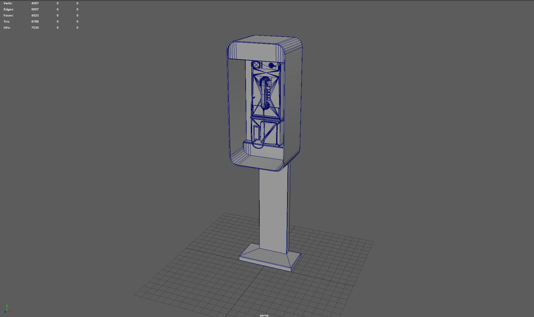 Pay Phone Low-poly 3D model_13