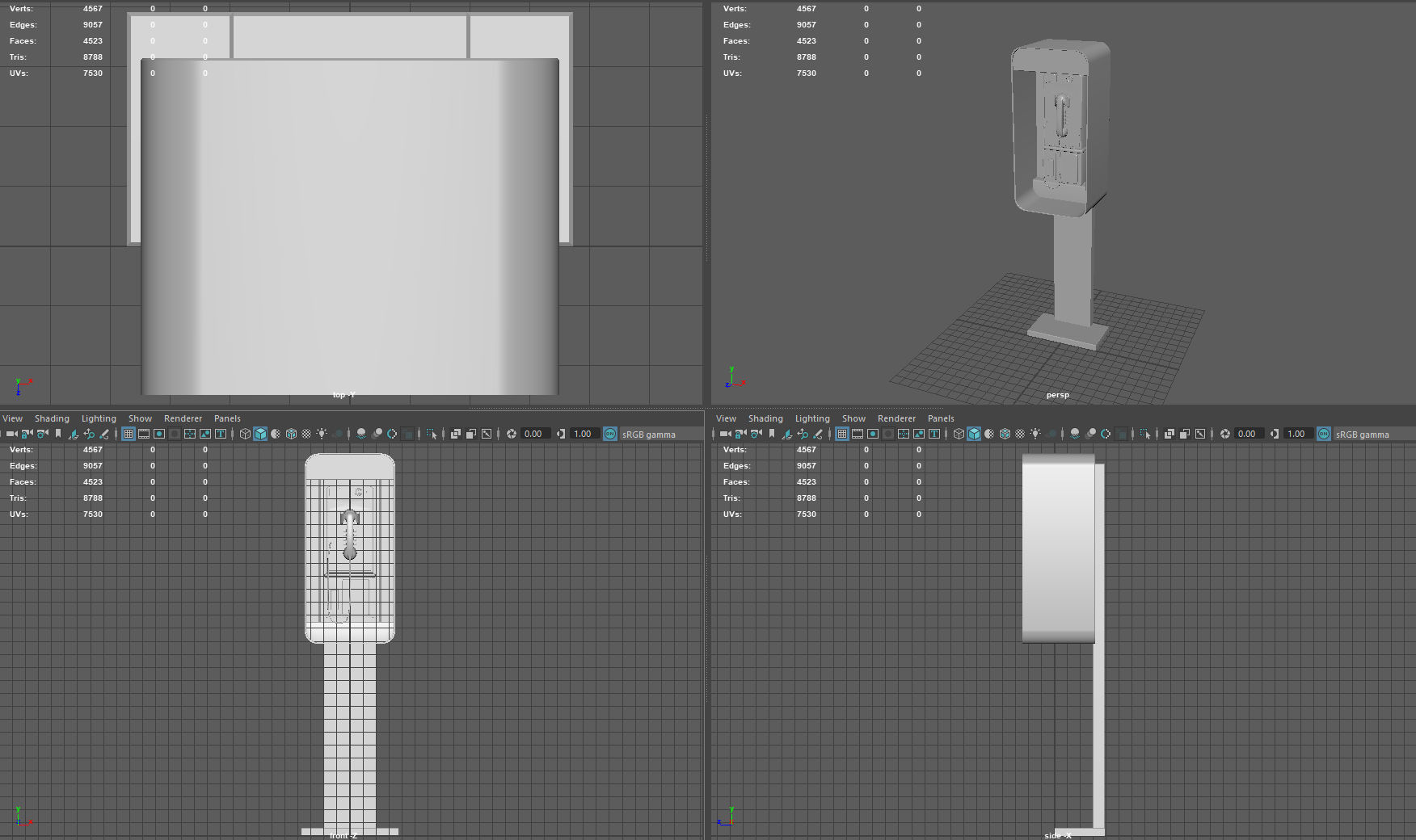 Pay Phone Low-poly 3D model_16