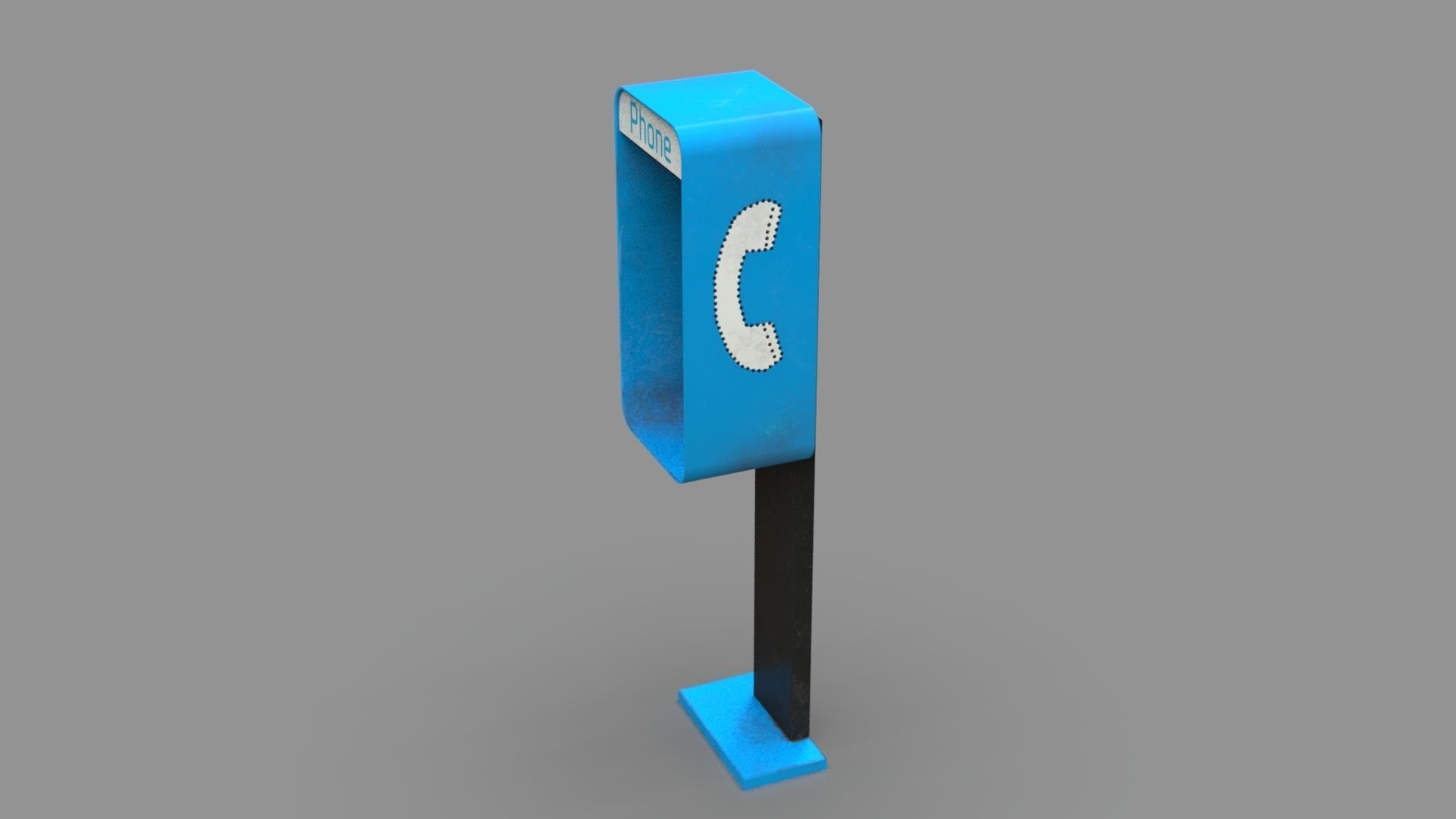 Pay Phone Low-poly 3D model_9