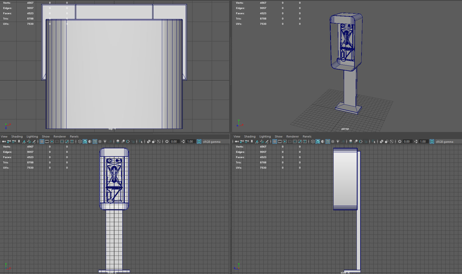 Pay Phone Low-poly 3D model_17