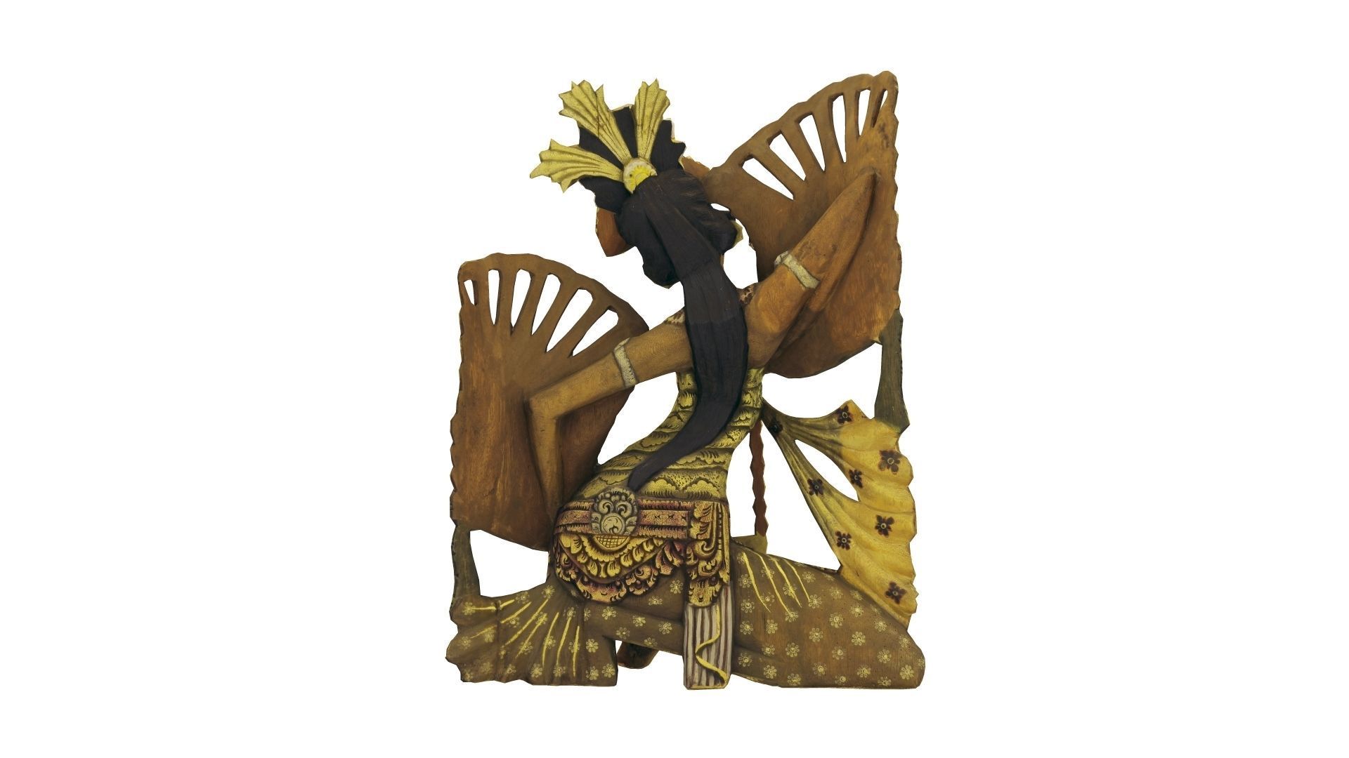 Balinese Legong Dancer Wood Sculpture - RT Scanned Low-poly 3D model_13