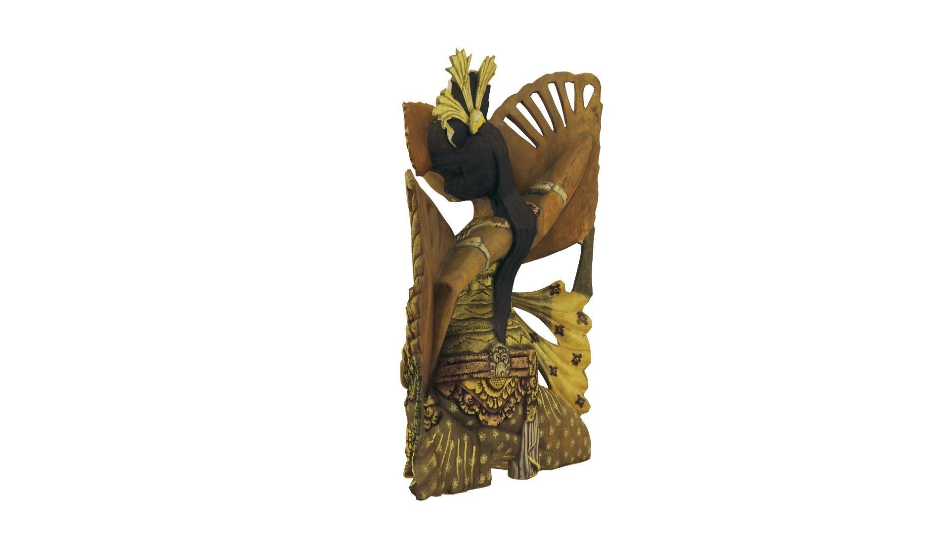 Balinese Legong Dancer Wood Sculpture - RT Scanned Low-poly 3D model_15