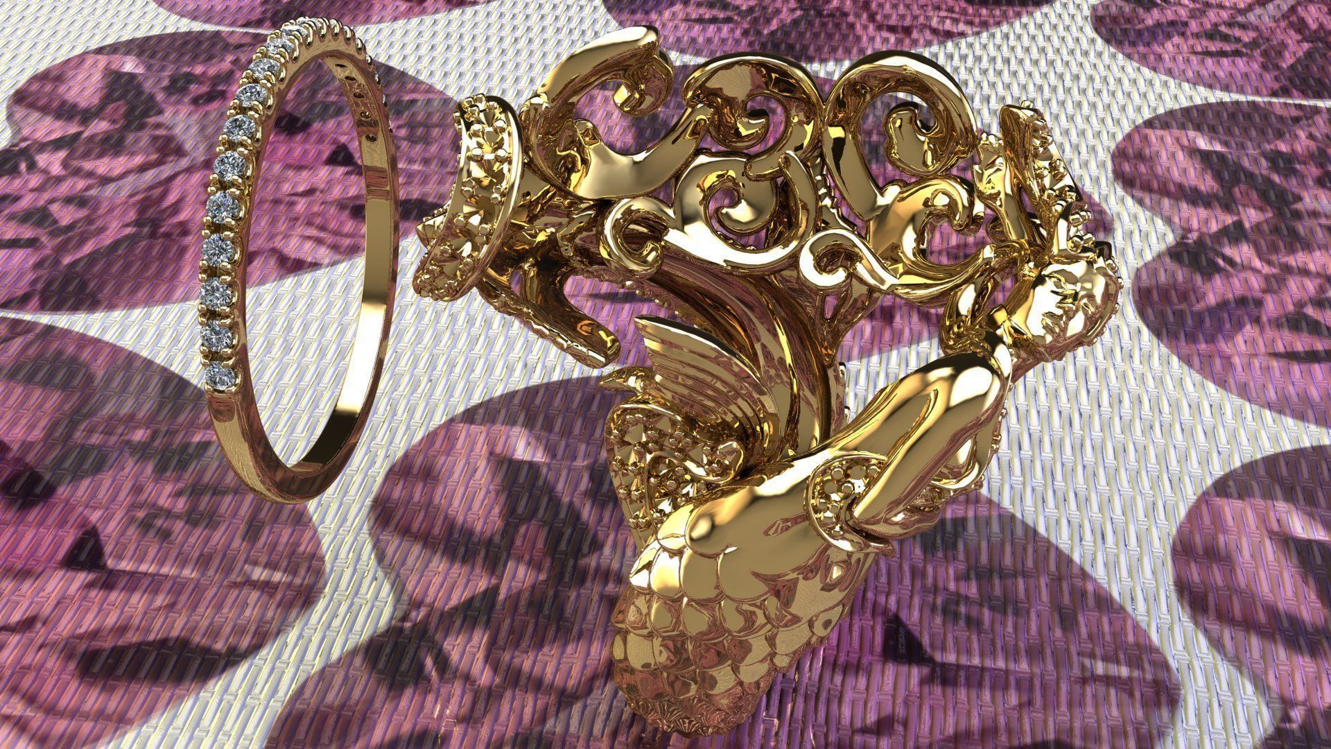 SIRENA MERMAID Buy 1 gat 1 Free Ring RG0025 3D print model 3D print model_1