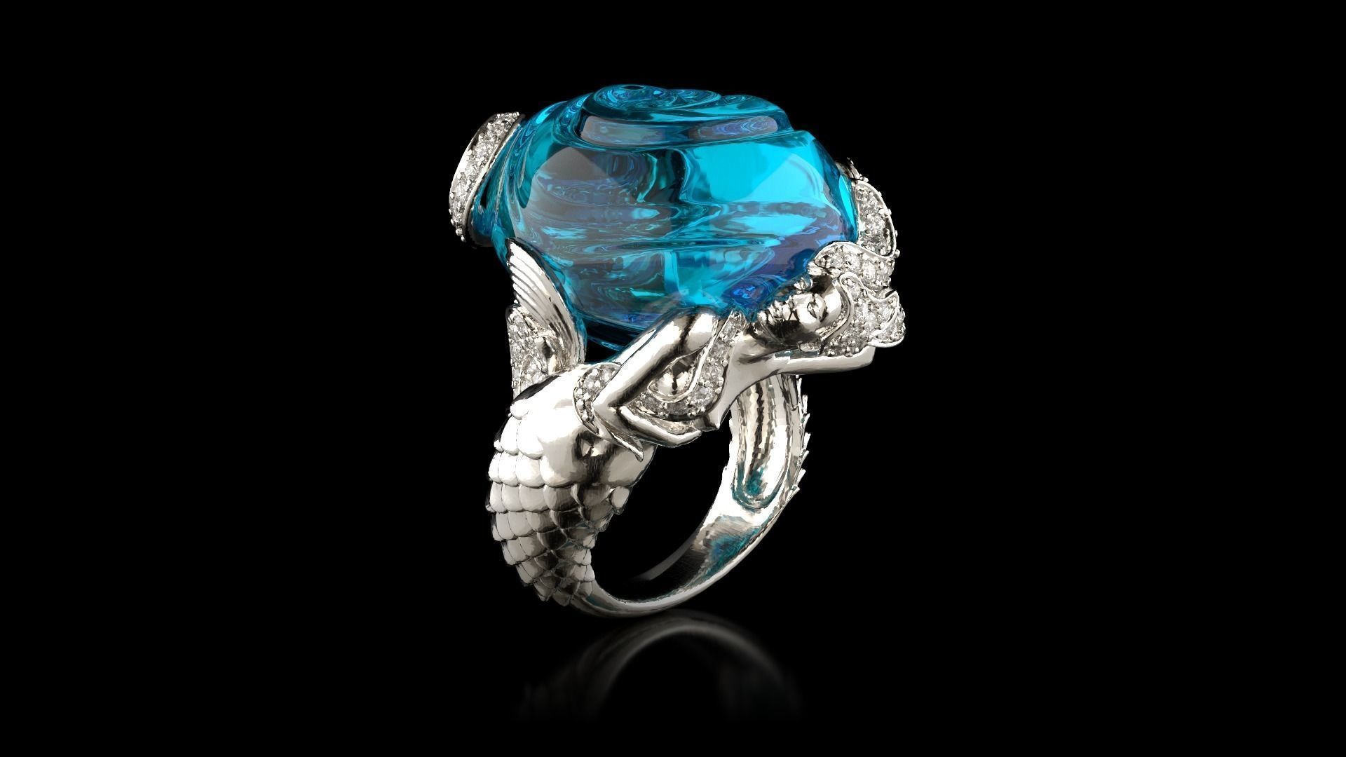 SIRENA MERMAID Buy 1 gat 1 Free Ring RG0025 3D print model 3D print model_2