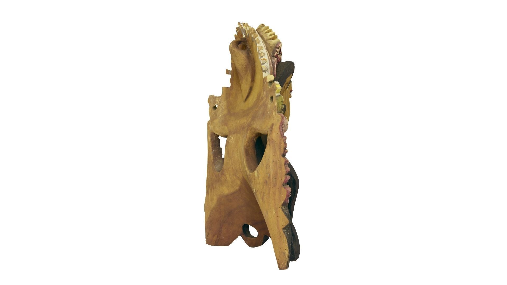Balinese Janger Dancer Mask Wood Sculpture - ED Scanned 3D model_14