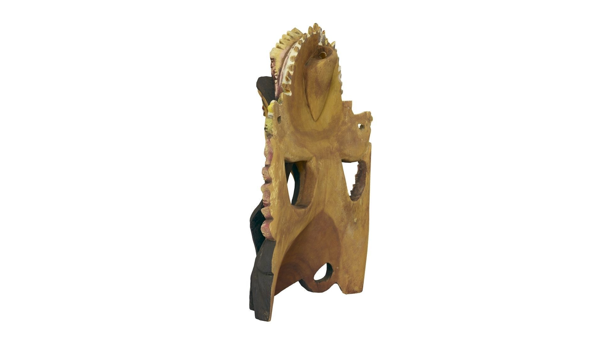 Balinese Janger Dancer Mask Wood Sculpture - ED Scanned 3D model_18