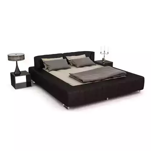 Modern Black Bedroom Set With End Tables
