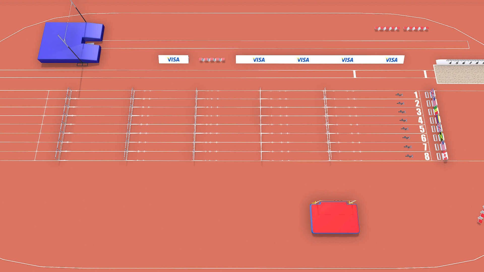 Athletics Track Low-poly 3D model_9