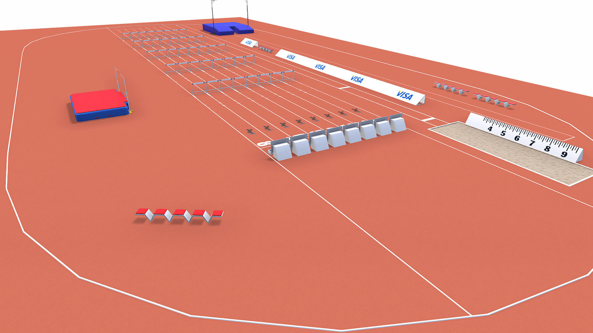 Athletics Track Low-poly 3D model_8