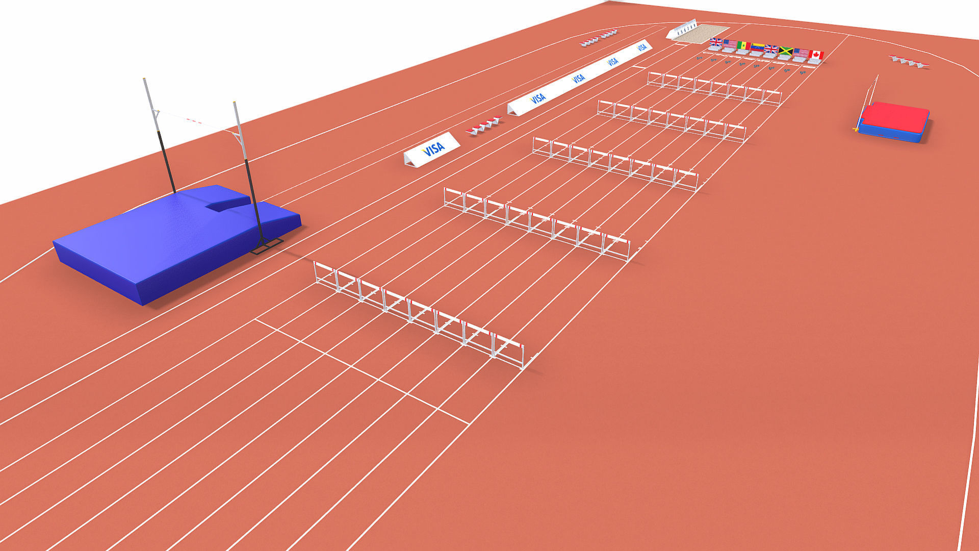Athletics Track Low-poly 3D model_7