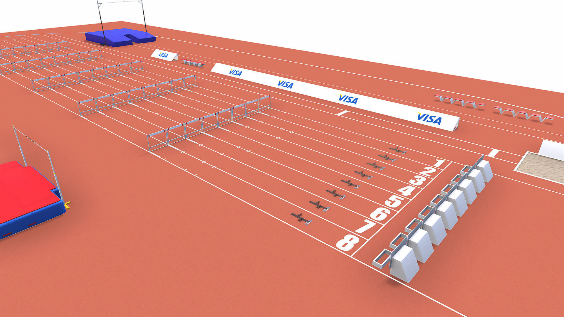 Athletics Track Low-poly 3D model_5