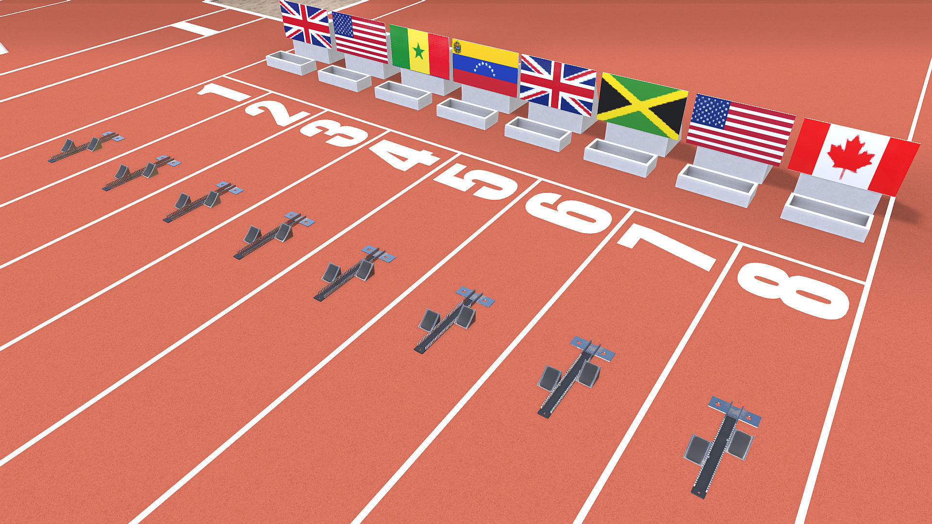 Athletics Track Low-poly 3D model_6