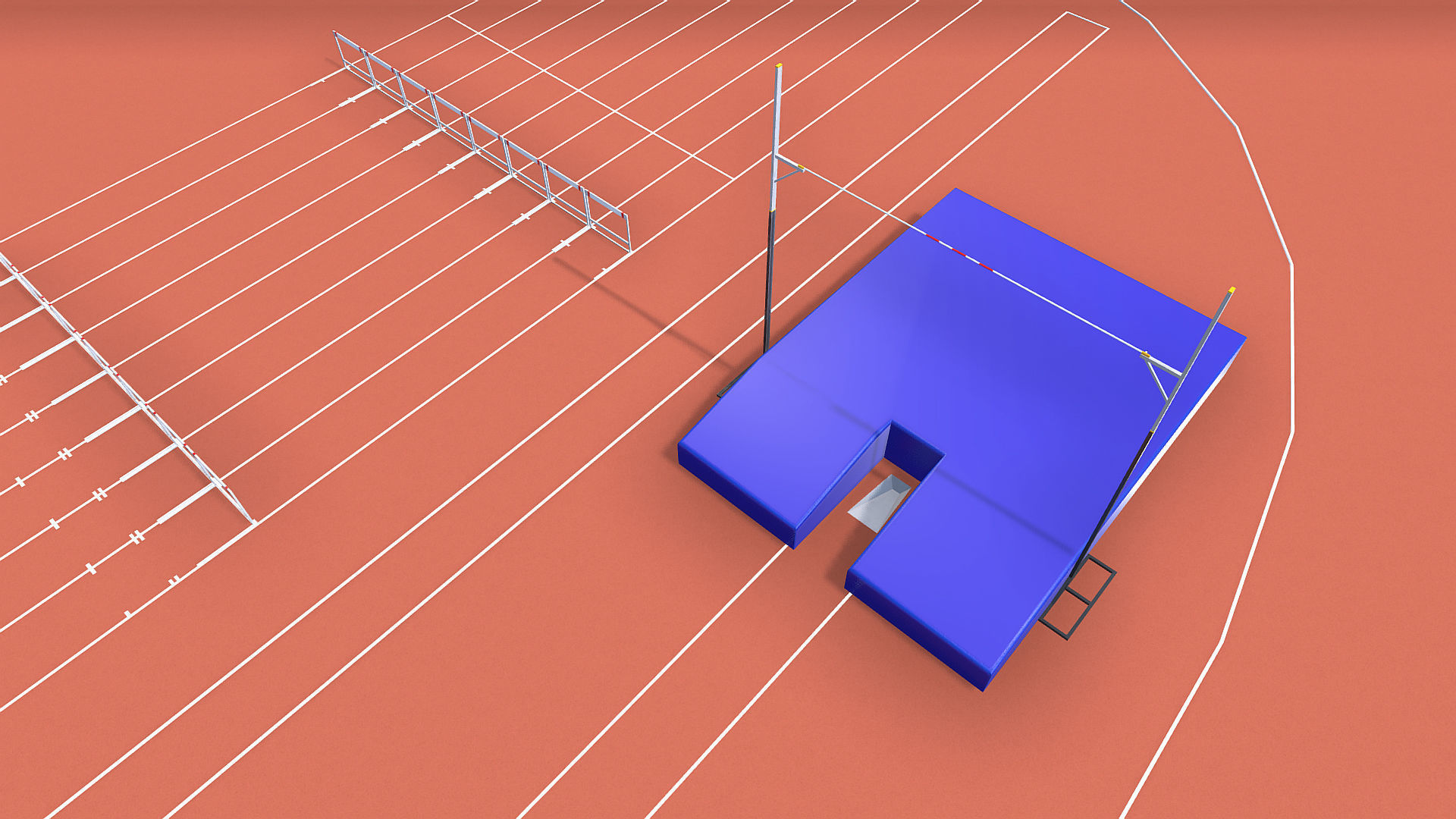 Athletics Track Low-poly 3D model_10