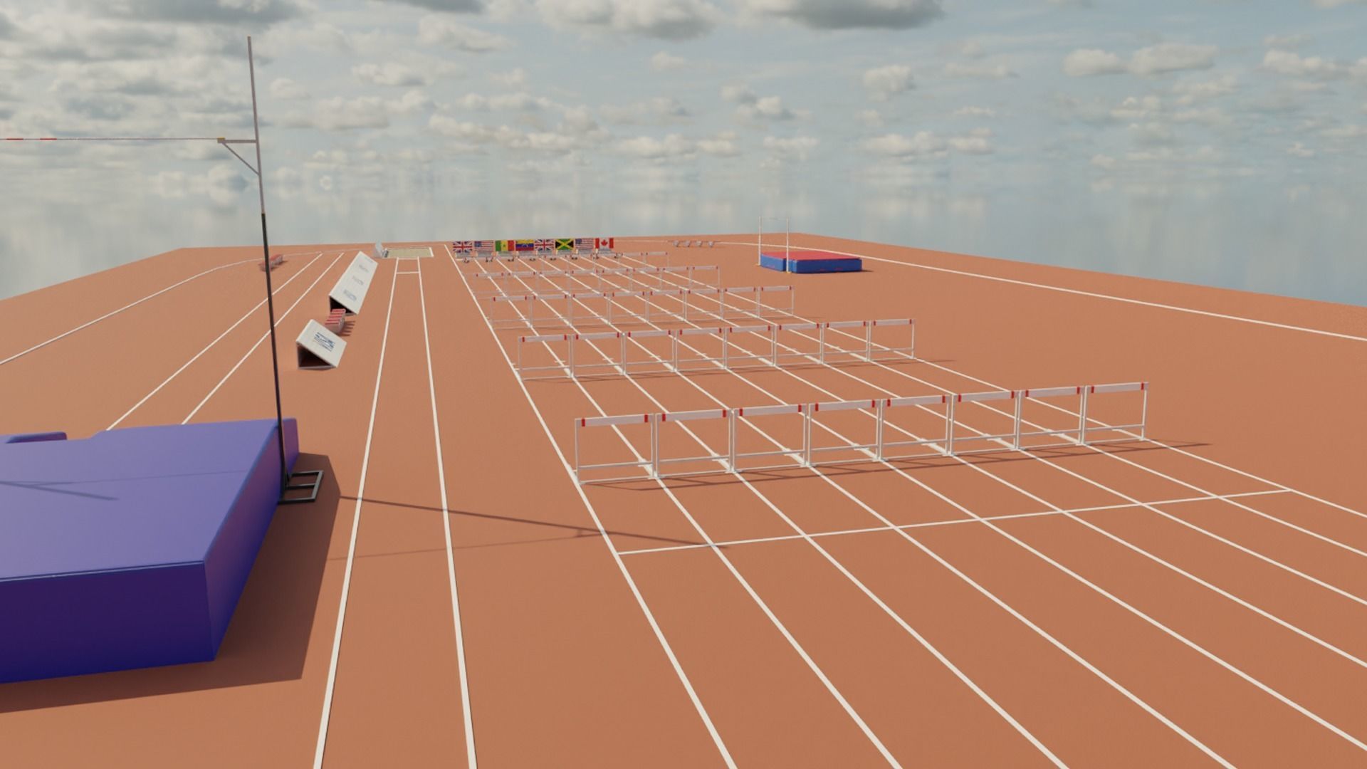 Athletics Track Low-poly 3D model_3