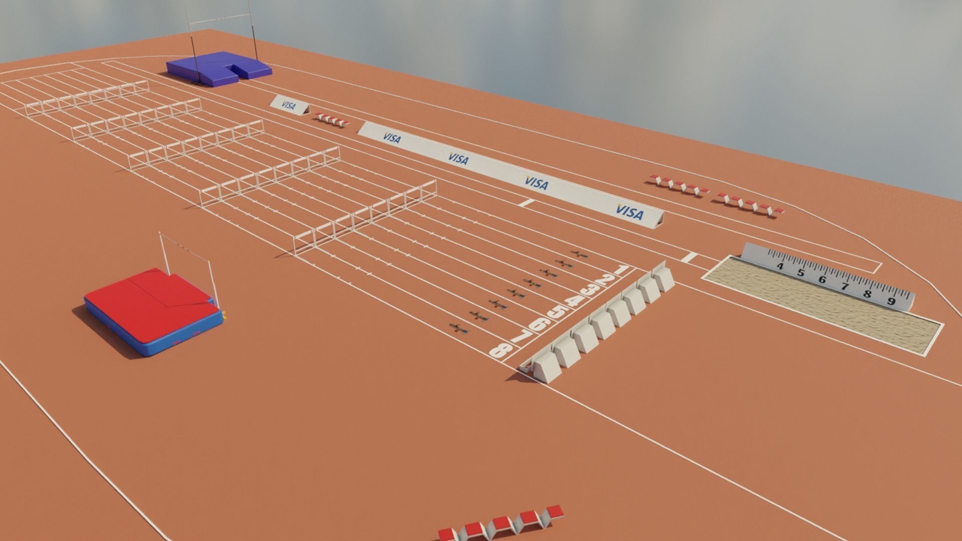 Athletics Track Low-poly 3D model_1