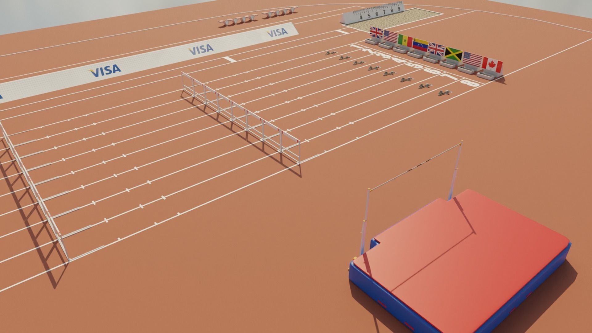 Athletics Track Low-poly 3D model_2