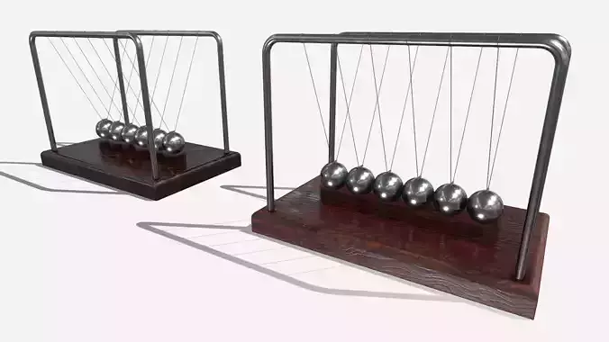 Newtons Cradle Low-poly 3D model