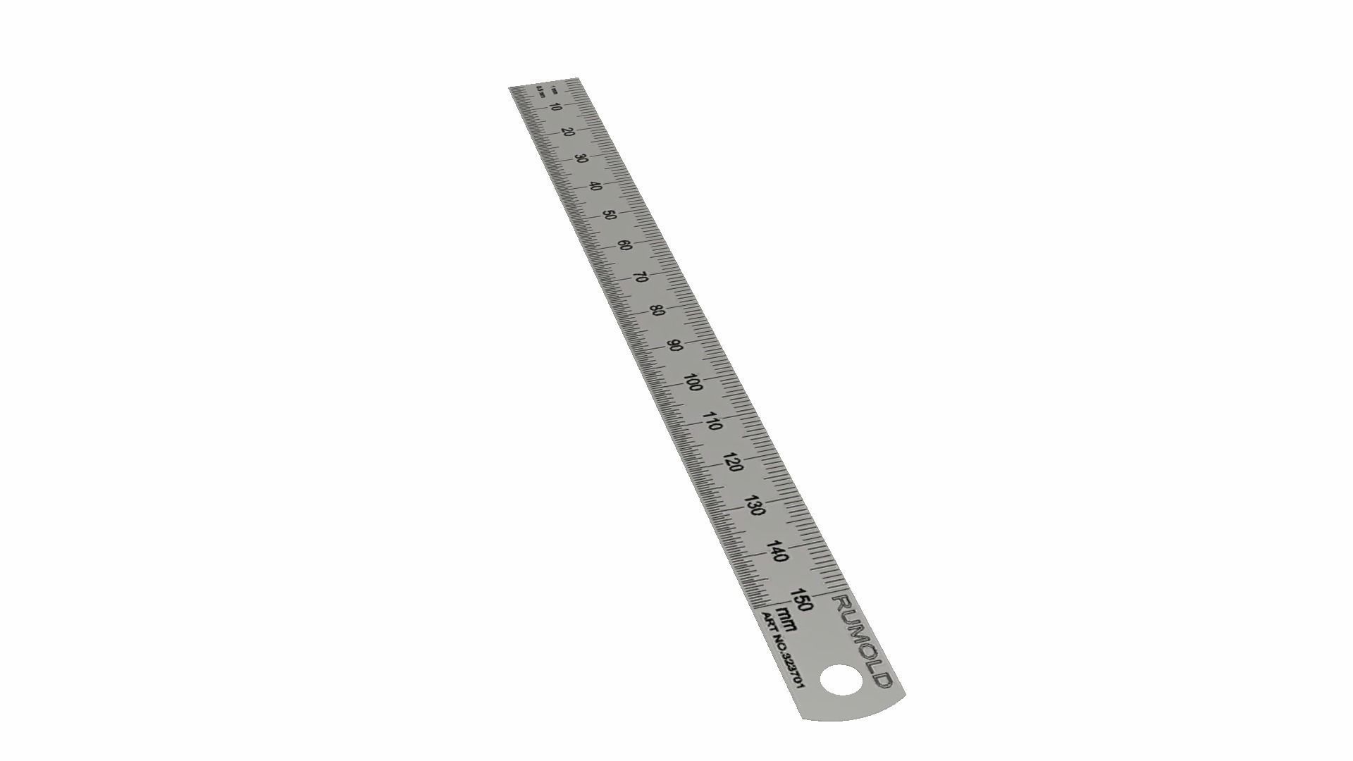 Steel Ruler Low-poly 3D model_16