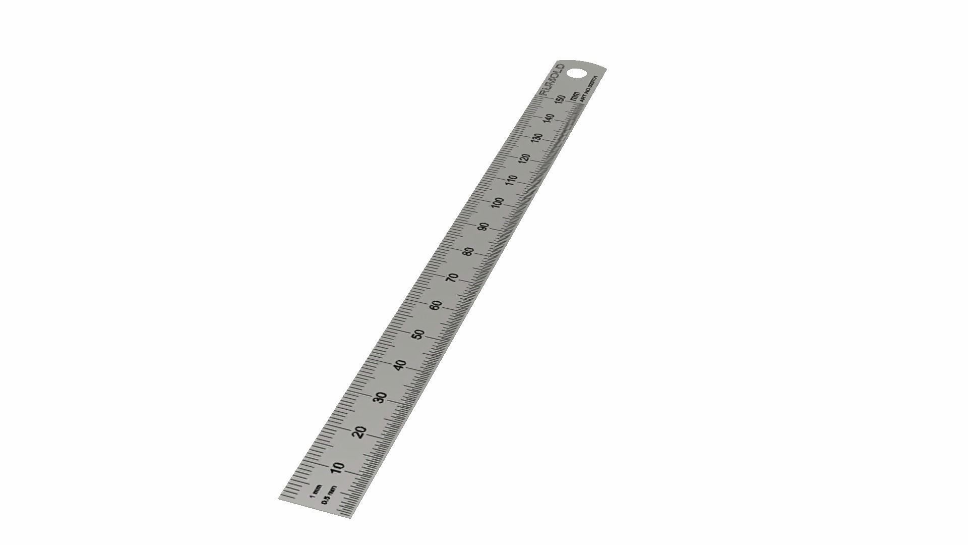 Steel Ruler Low-poly 3D model_4