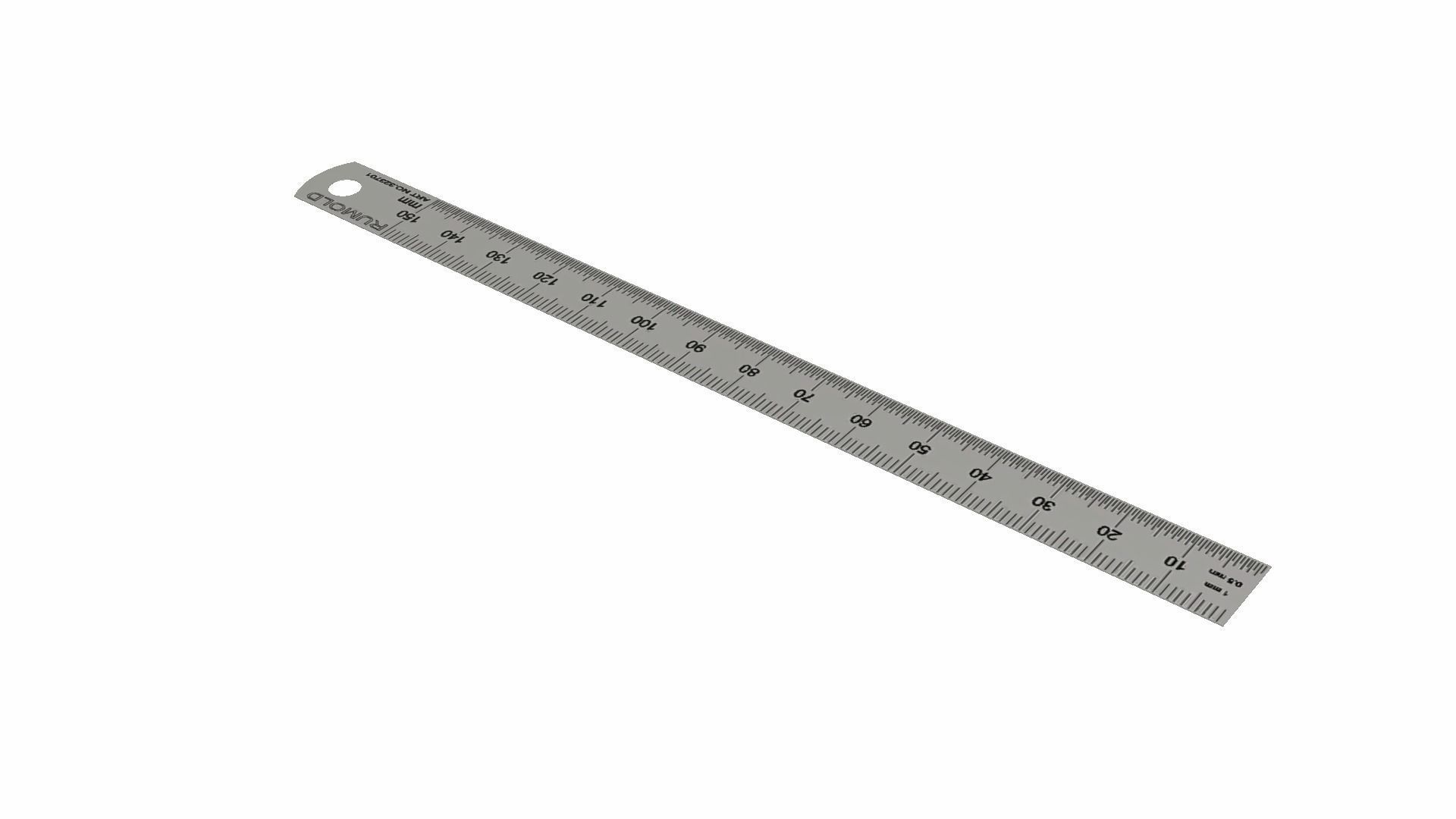 Steel Ruler Low-poly 3D model_8