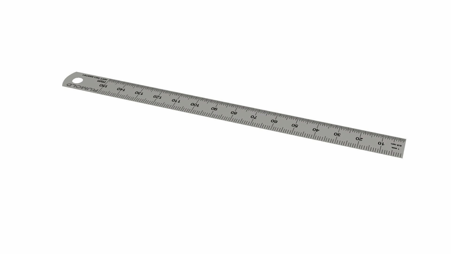 Steel Ruler Low-poly 3D model_9