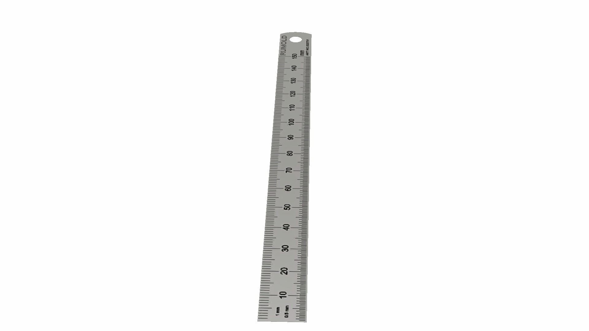 Steel Ruler Low-poly 3D model_5