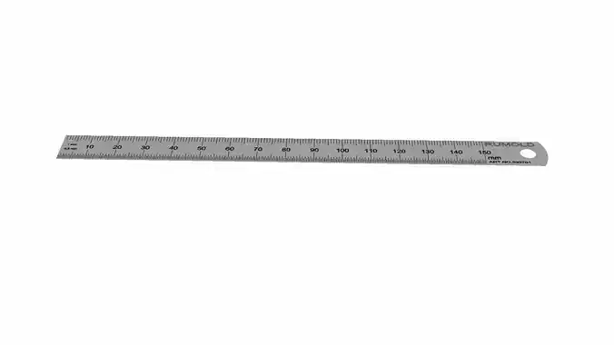 Steel Ruler Low-poly 3D model