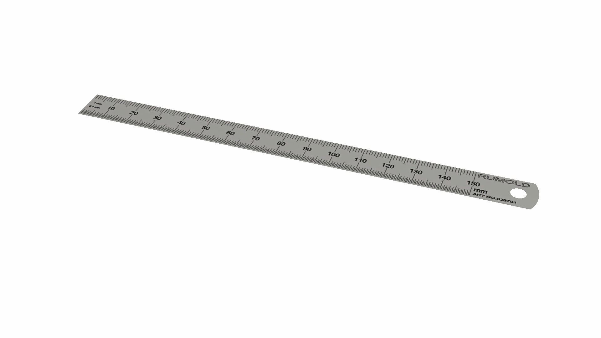 Steel Ruler Low-poly 3D model_19