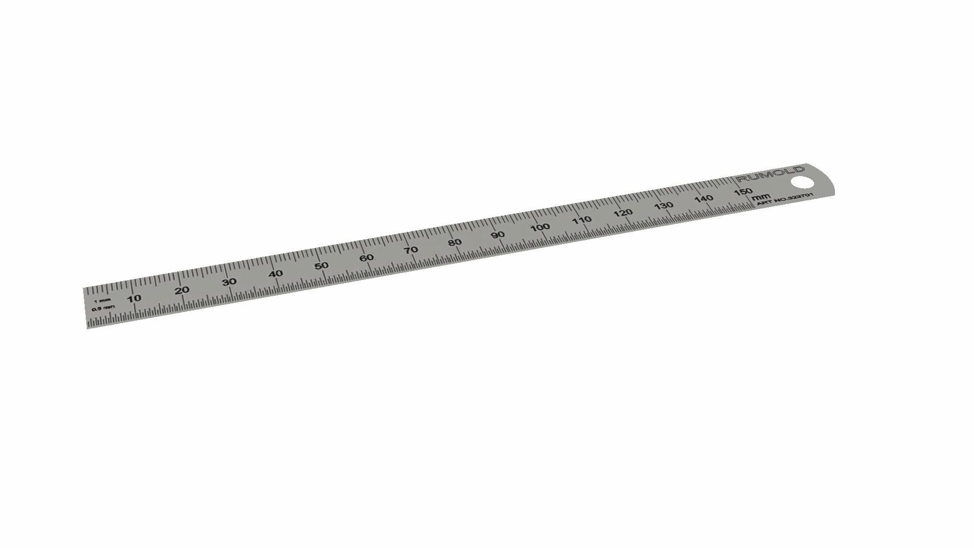 Steel Ruler Low-poly 3D model_1