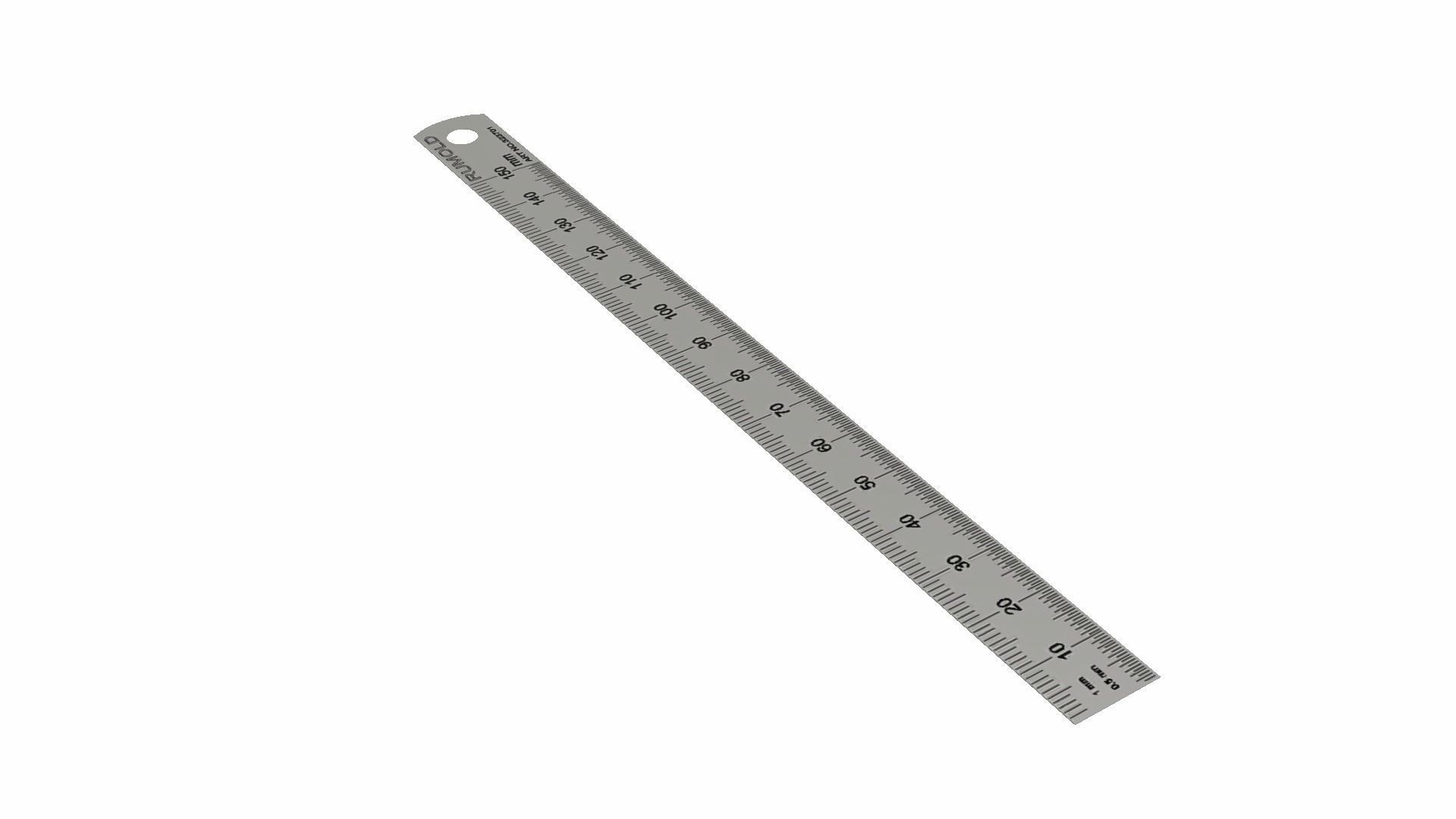 Steel Ruler Low-poly 3D model_7