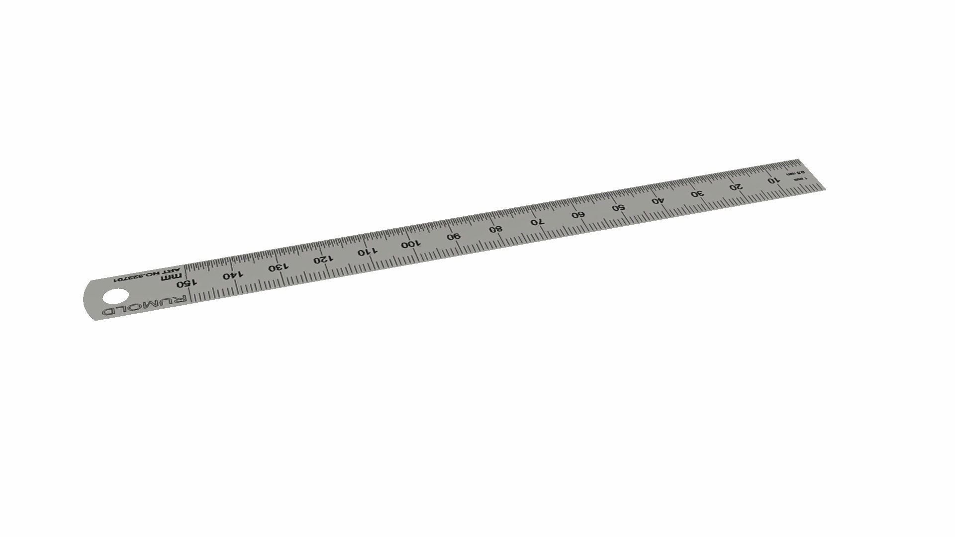 Steel Ruler Low-poly 3D model_11