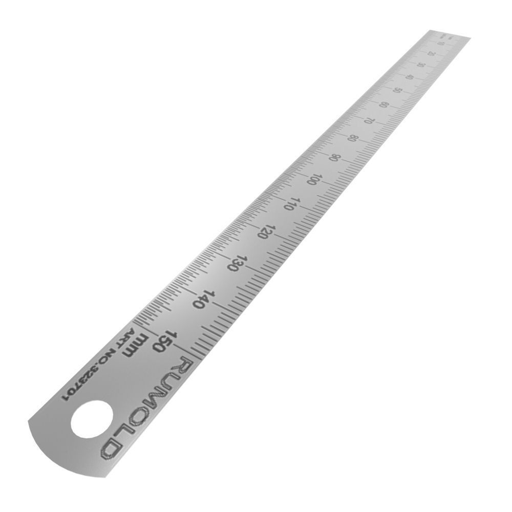 Steel Ruler Low-poly 3D model_20