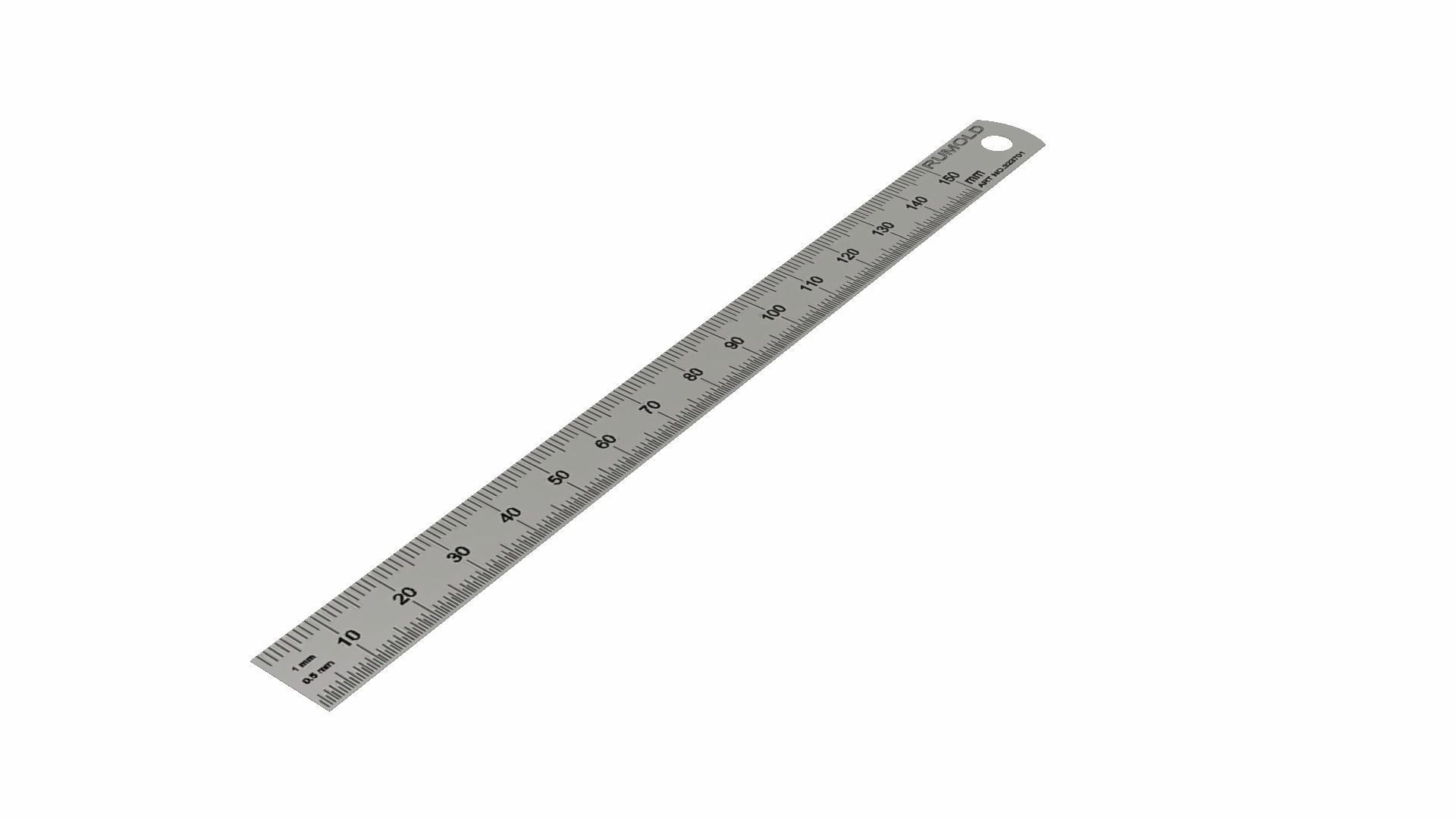 Steel Ruler Low-poly 3D model_3