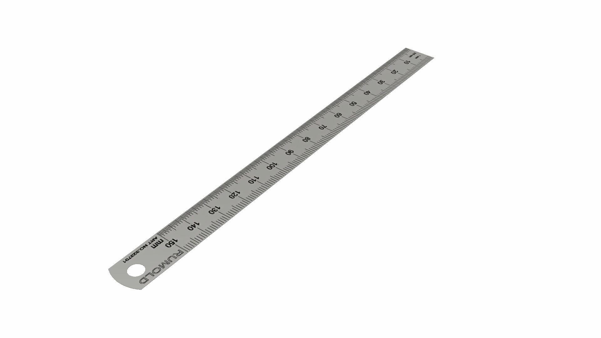 Steel Ruler Low-poly 3D model_13