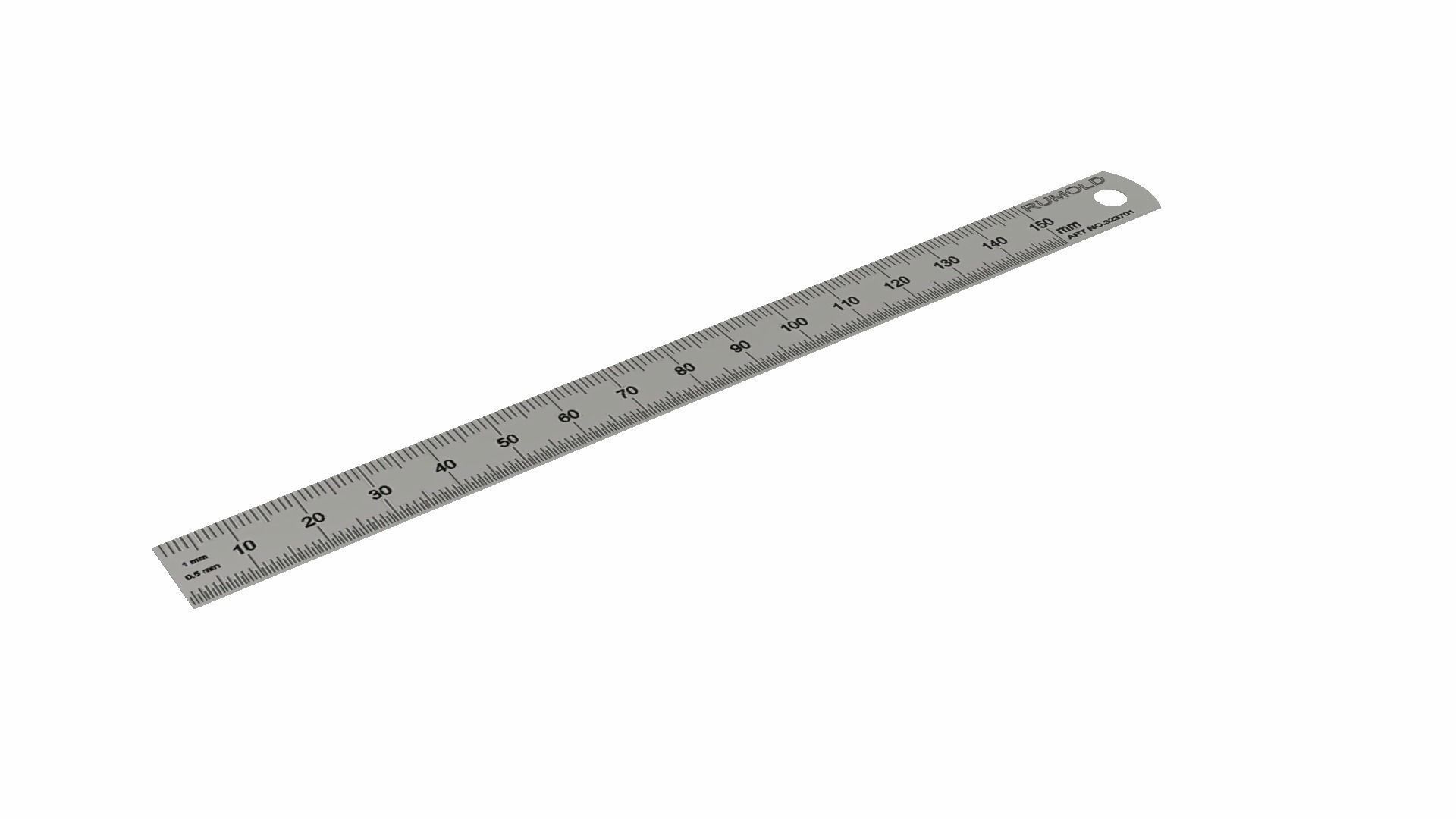 Steel Ruler Low-poly 3D model_2