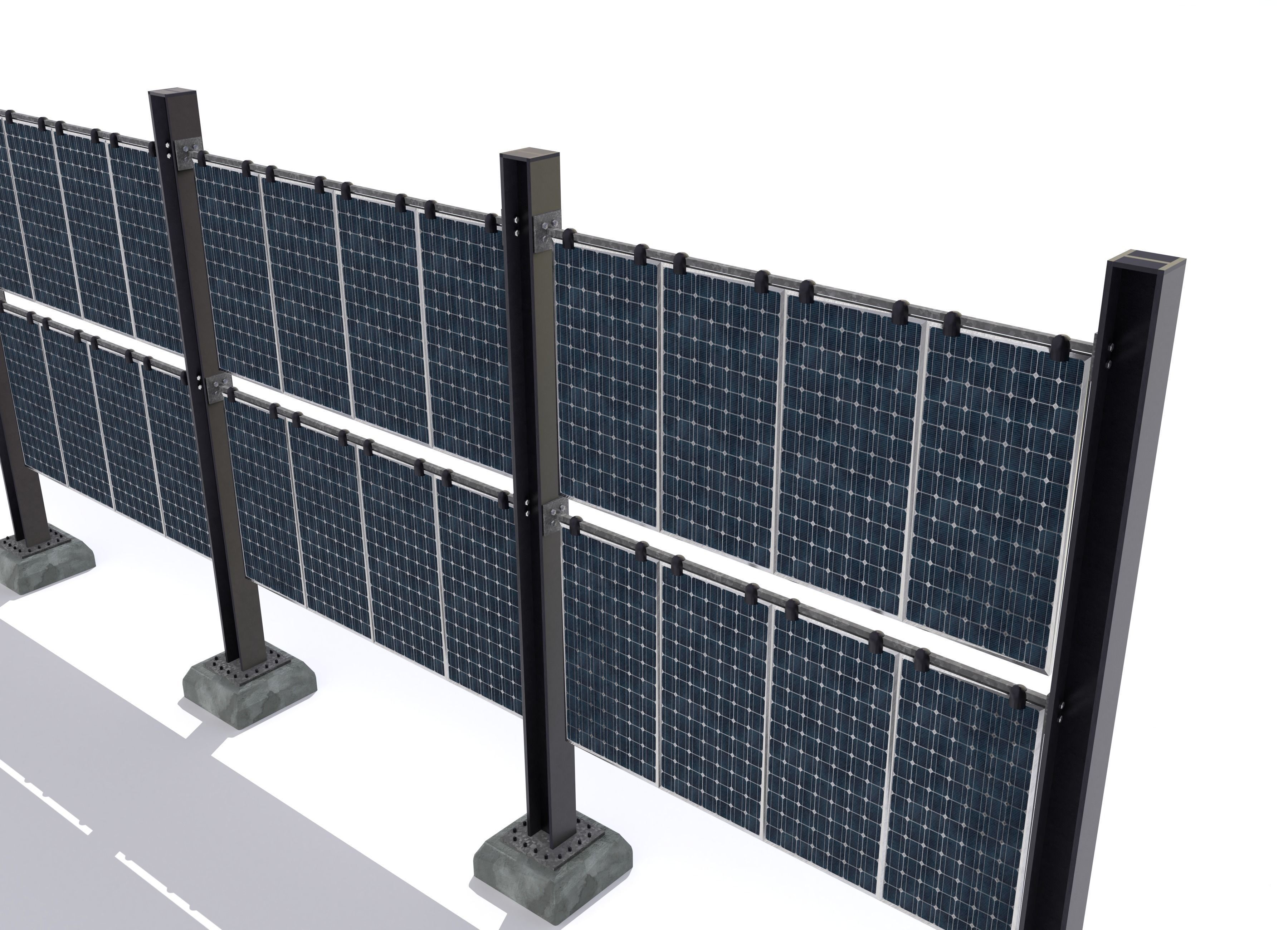 Solar wall version 2 Low-poly 3D model_5
