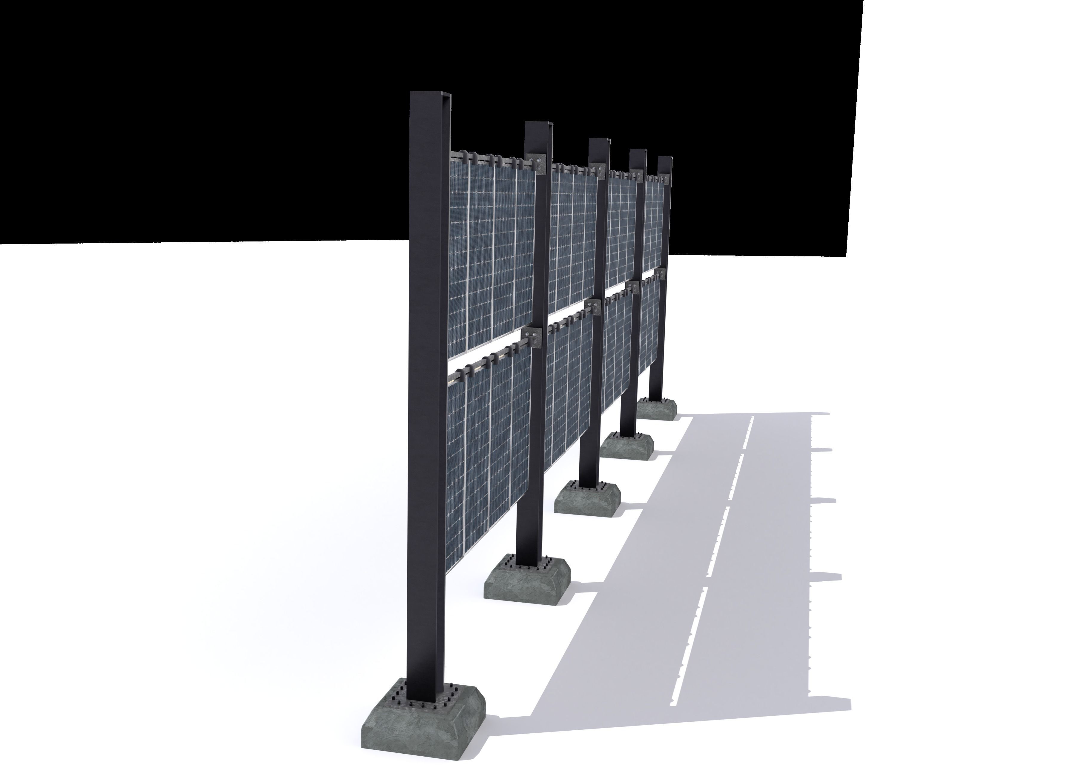 Solar wall version 2 Low-poly 3D model_18