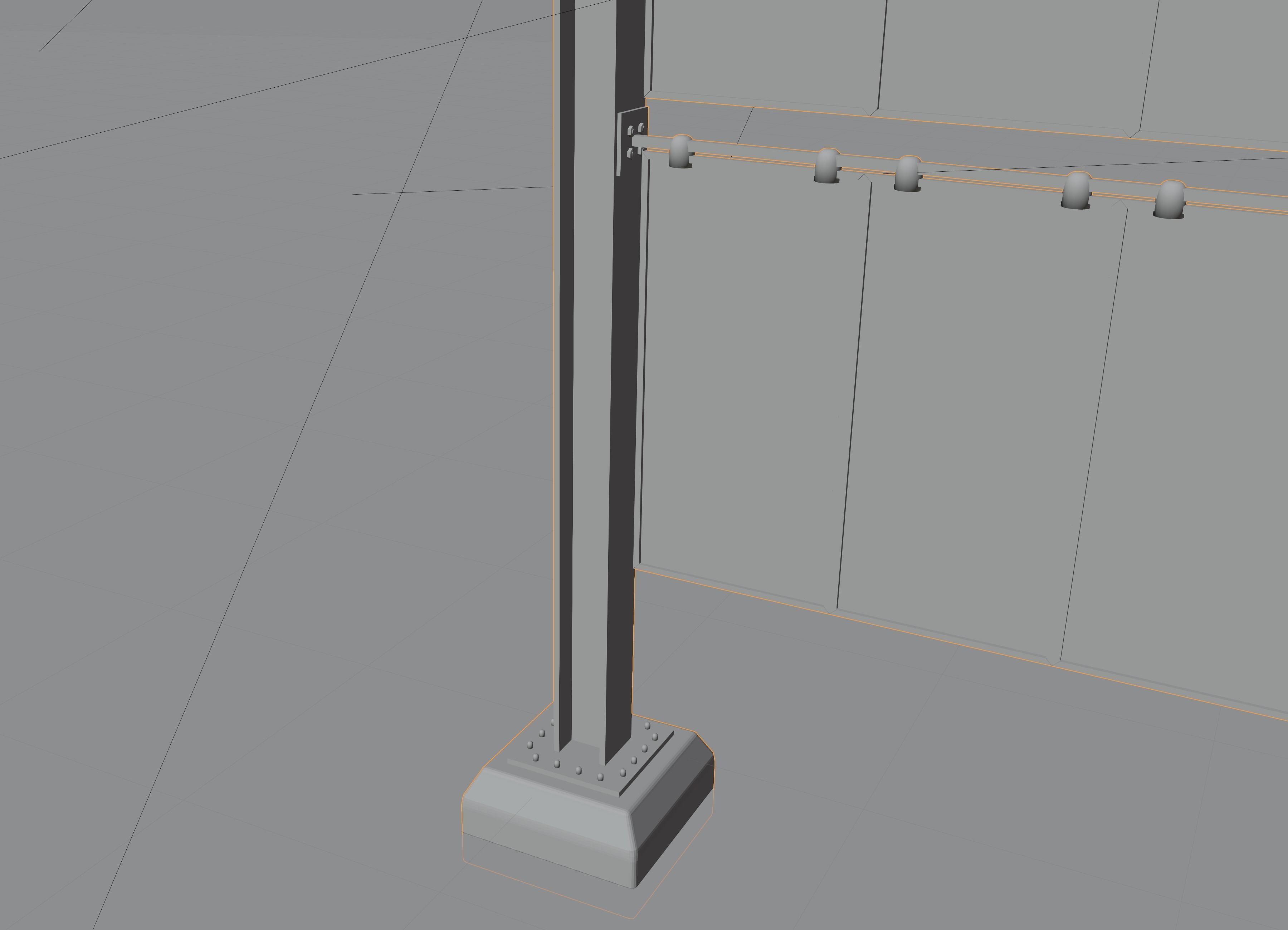 Solar wall version 2 Low-poly 3D model_13